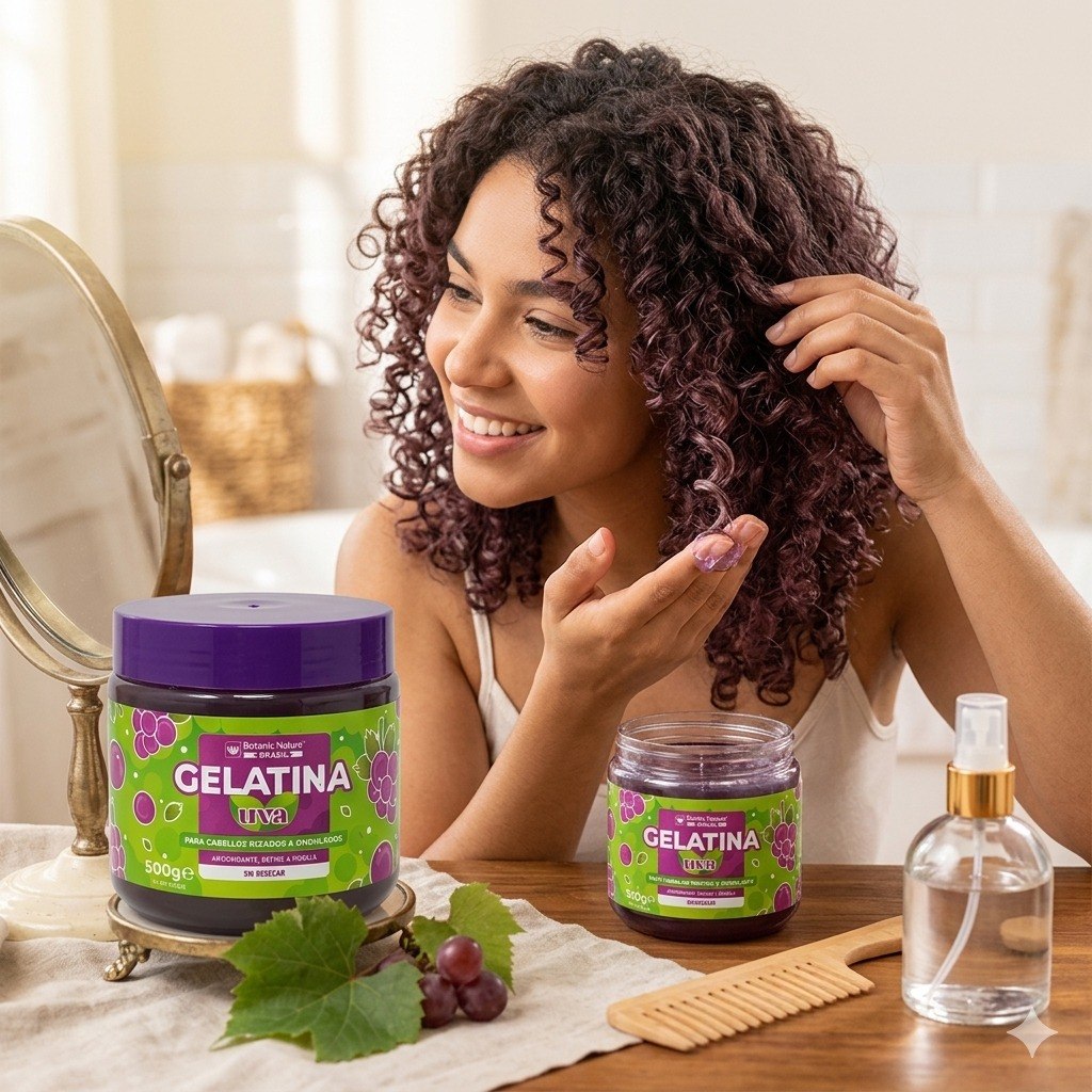 GEL PARA EL CABELLO ACTIVADORA DE RIZOS Y ONDAS AROMA UVA BOTANIC NATURE 500G