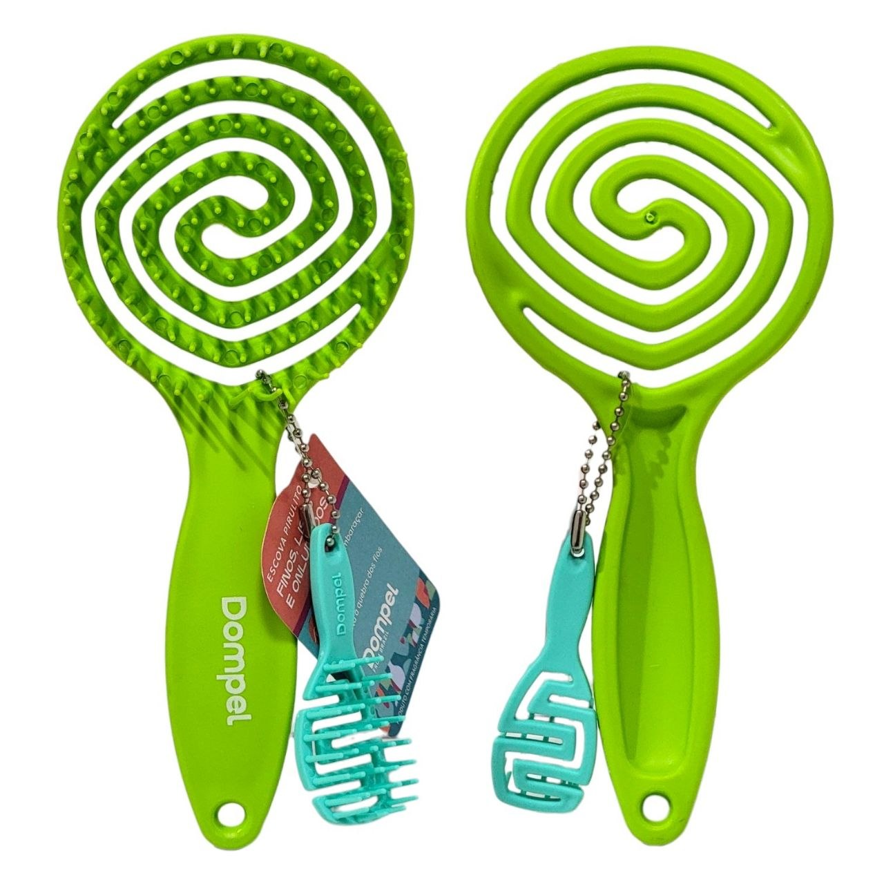 CEPILLO PARA EL CABELLO DESENREDANTE CON DISEÑO ESPIRAL CON FRAGANCIA Y ACCESORIO DOMPEL