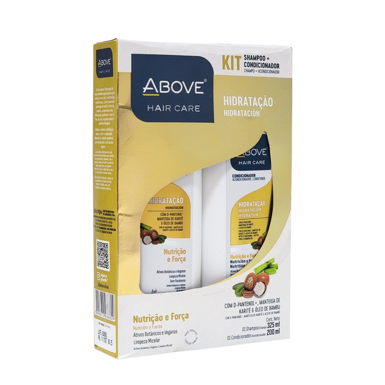 SET DE SHAMPOO Y ACONDICIONADOR REPARADOR PARA CABELLO SECO Y QUEBRADIZO ABOVE 325ML + 200ML