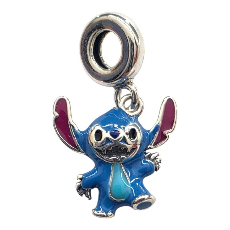 CHARM DE PLATA 9.25 CON DISEÑO DE STITCH MEDIDA: 2CM PESO: 3.1G