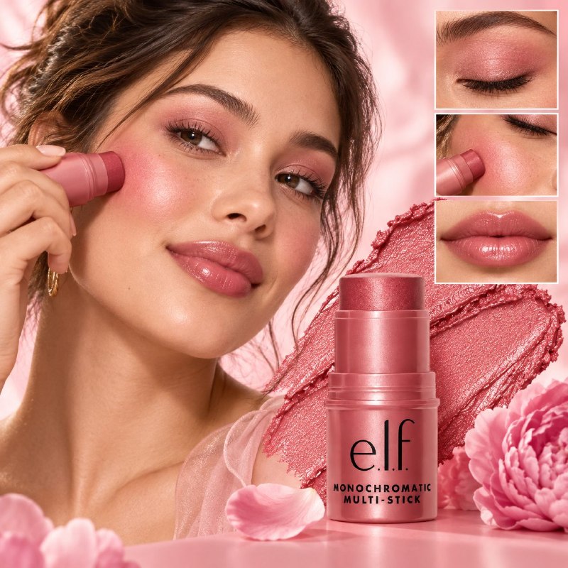 BARRA DE MAQUILLAJE MULTIUSOS CREMOSA 3 EN 1 PARA OJOS, LABIOS Y MEJILLAS ELF 5G