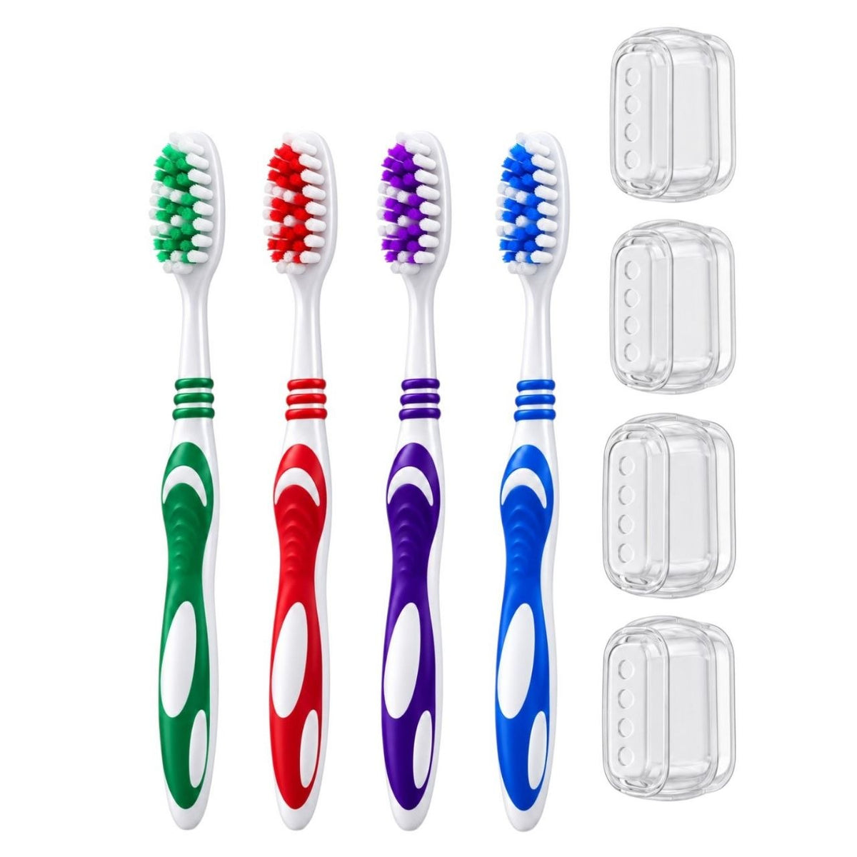 SET DE CEPILLOS DE DIENTES CON TAPAS PROTECTORAS ORAL FUSION 12PCS