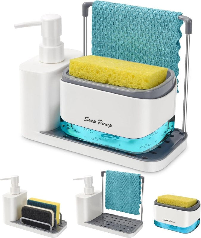 DISPENSADOR DE JABON PARA ESPONJA CON ESTACION DE SECADO Y ORGANIZACION
