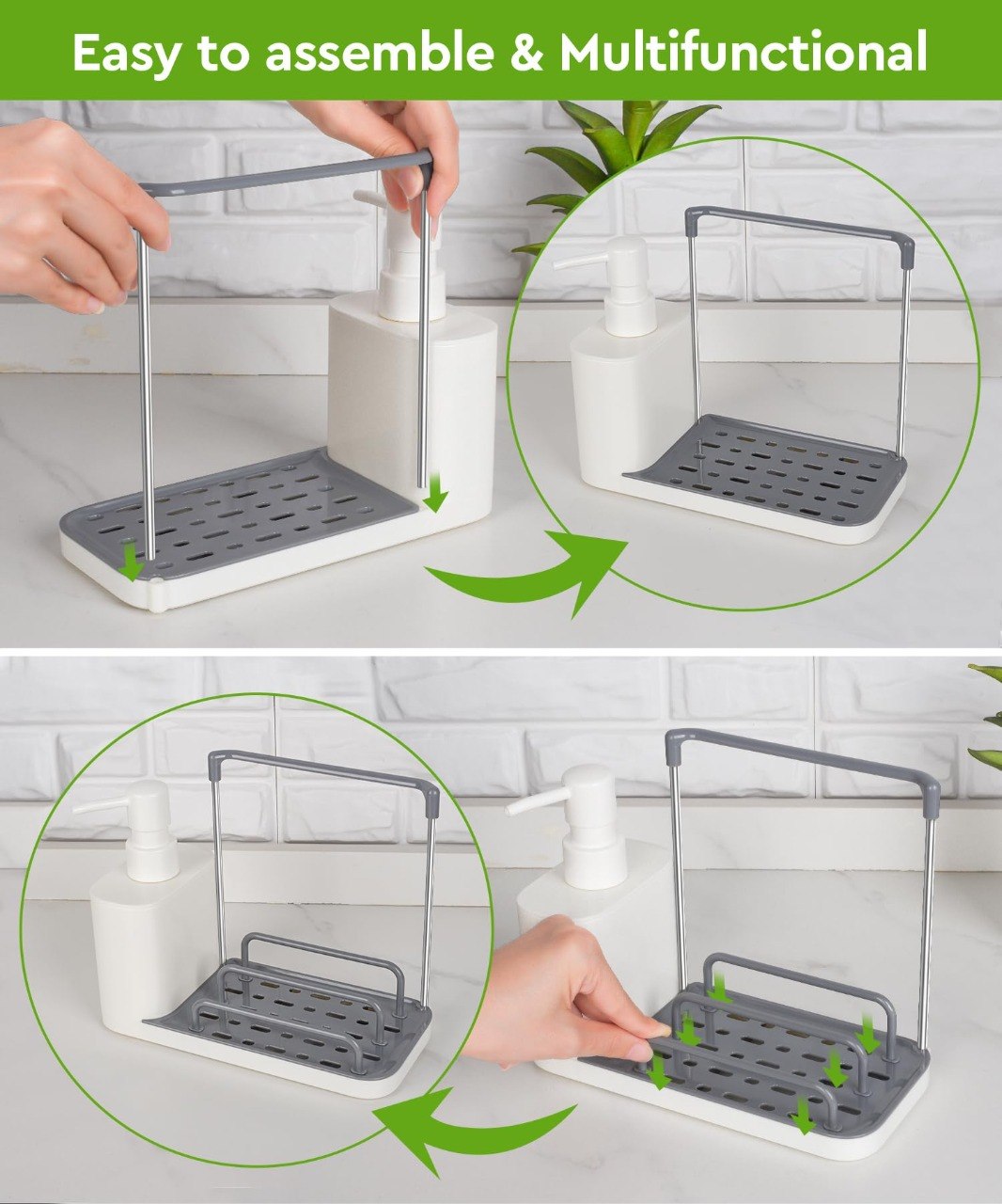 DISPENSADOR DE JABON PARA ESPONJA CON ESTACION DE SECADO Y ORGANIZACION