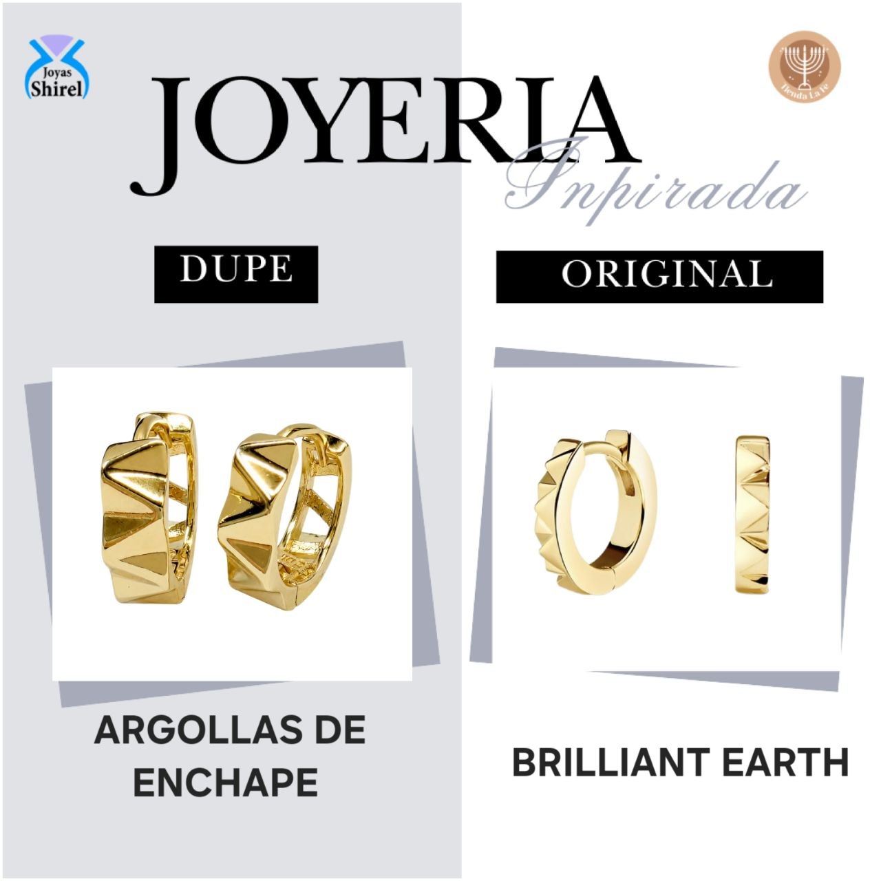 ARGOLLAS DE ENCHAPE PARA DAMA CON DISEÑO GEOMÉTRICO ZIGZAG