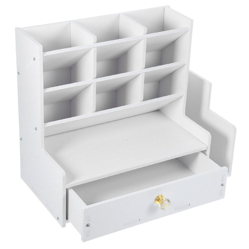 ESTANTE ORGANIZADOR DE BOLIGRAFOS PARA ESCRITORIO O OFICINA COLOR BLANCO 30X15X25CM