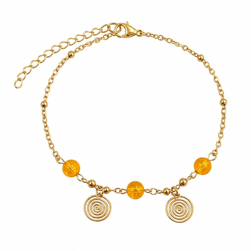 PULSERA DE ENCHAPE PARA DAMA CON DISEÑO DE ESPIRAL 27.6CM