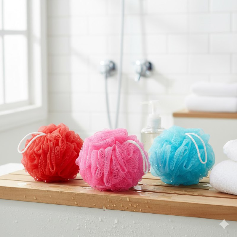 ESPONJAS PASTE PARA DUCHAR BAÑAR, EXFOLIANTES SUAVES STAY BEAUTIFUL 6 COLORES