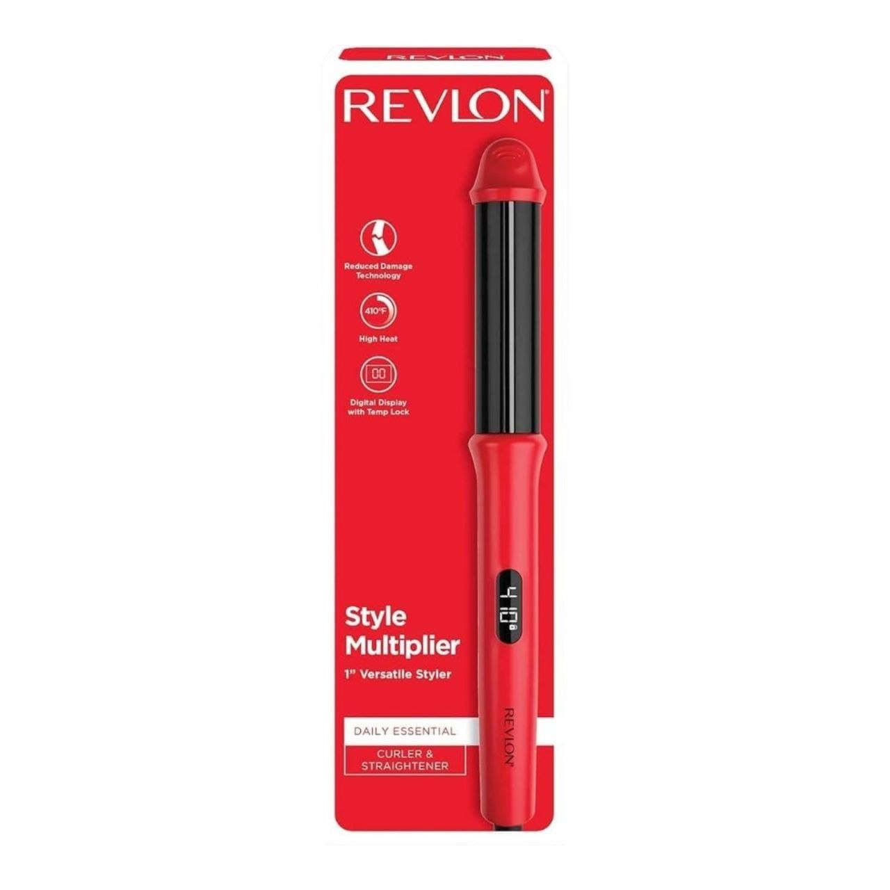 RIZADOR Y ALISADOR PROFESIONAL 2-EN-1 CON PANTALLA DIGITAL Y CALOR ALTO REVLON MULTIPLICADOR DE ESTILO  410°F / 210°C
