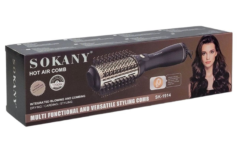 CEPILLO SECADOR PARA EL CABELLO CABLE GIRATORIO 360° CON LAZO PARA COLGAR 4 EN 1 SOKANY SK-1914