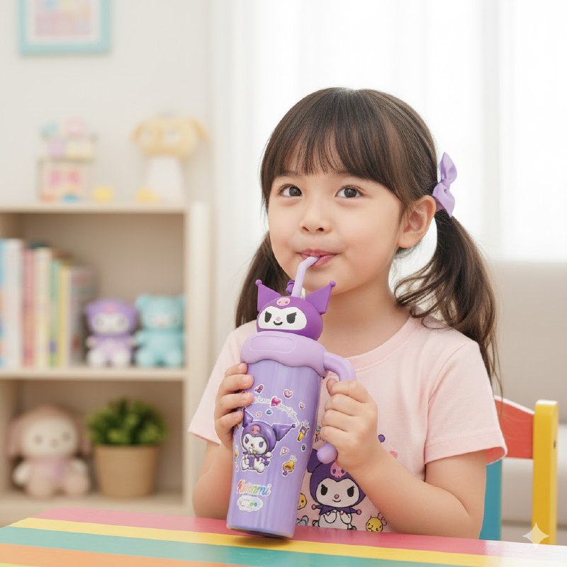 VASO TERMO DE ACERO INOXIDABLE CON ASA DISEÑOS VARIADOS PARA NIÑOS Y NIÑAS 30OZ, 6 ESTILOS