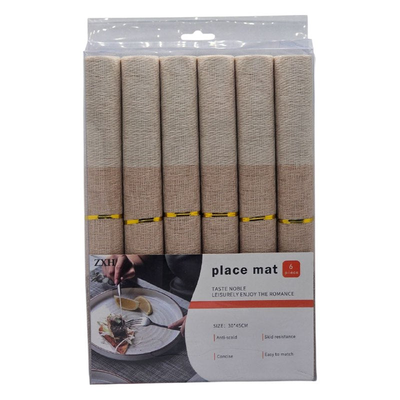MANTEL DE COCINA PARA MESA COMEDOR RECTANGULAR ANTIDEZLIZANTE 30X45CM, 6 PIEZAS