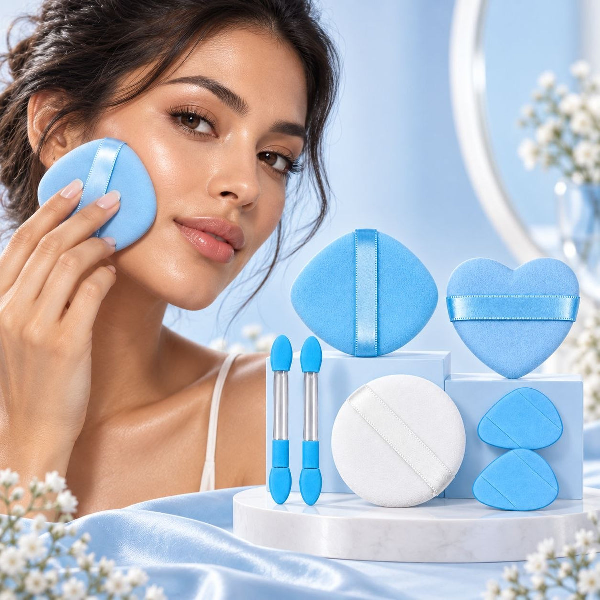 SET DE 8 ESPONJAS PARA MAQUILLAJE Y SOMBRAS SWEET BEAUTY