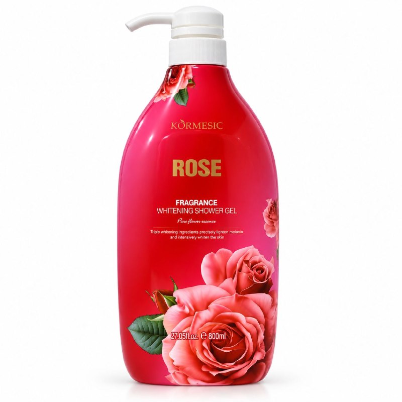 GEL DE DUCHA LIMPIADOR, ACLARADOR E ILUMINADOR DE ACEITE ESENCIAL DE ROSA KORMESIC 800ML