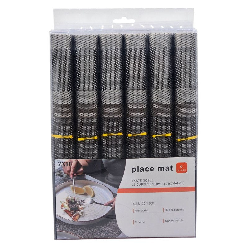 MANTEL DE COCINA PARA MESA COMEDOR RECTANGULAR ANTIDEZLIZANTE 30X45CM, 6 PIEZAS