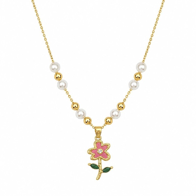 GARGANTILLA DE ENCHAPE PARA DAMA CON DISEÑO DE FLOR 3CM