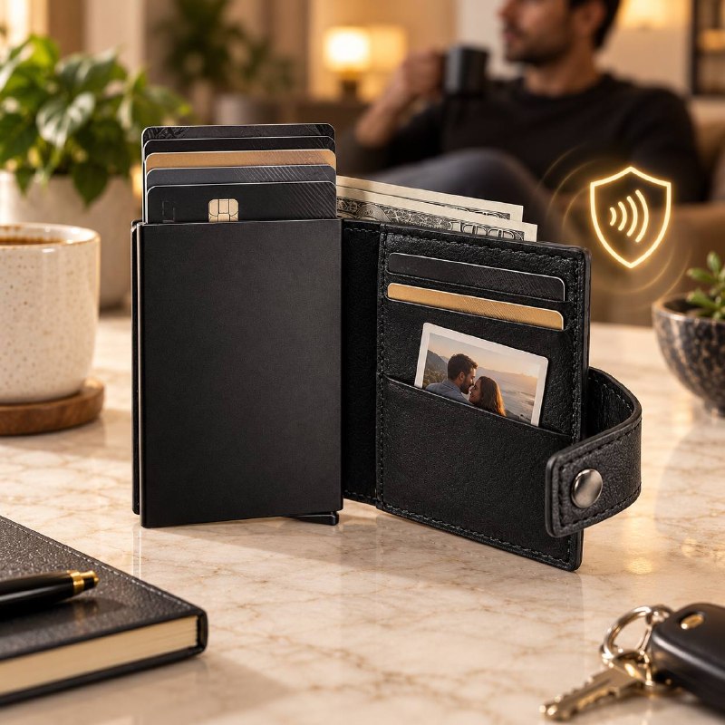 BILLETERA COMPACTA CON TARJETERO Y PROTECCION RFID BAELLERRY 9X8CM