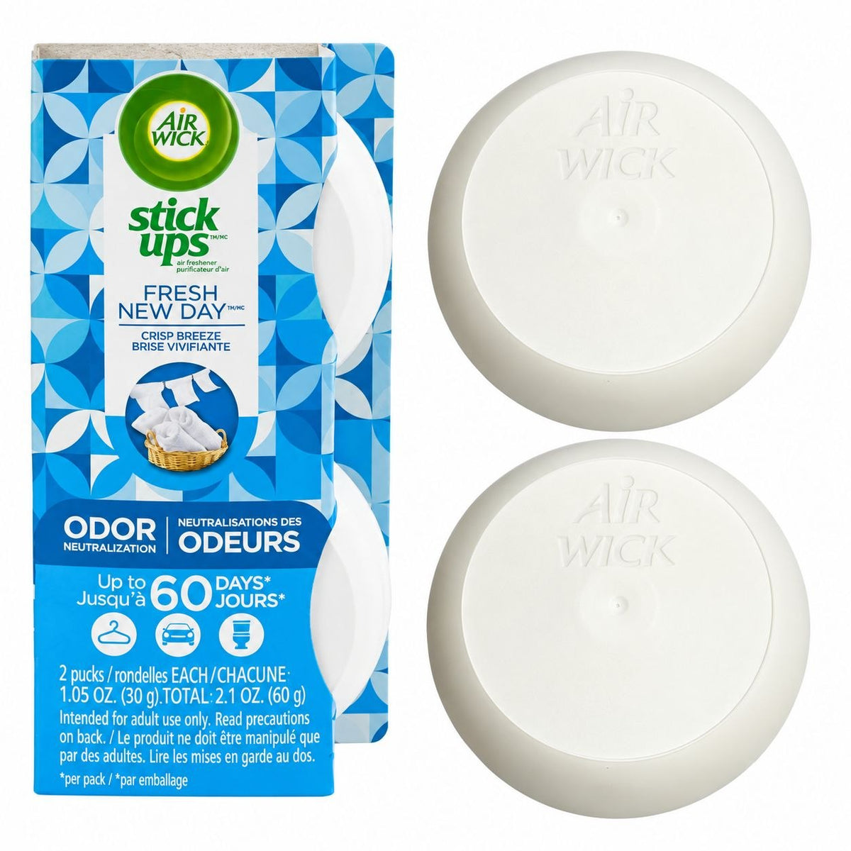 AMBIENTADOR ADHESIVO STICK UPS COOL LINEN AIR WICK 2 UNIDADES 60G