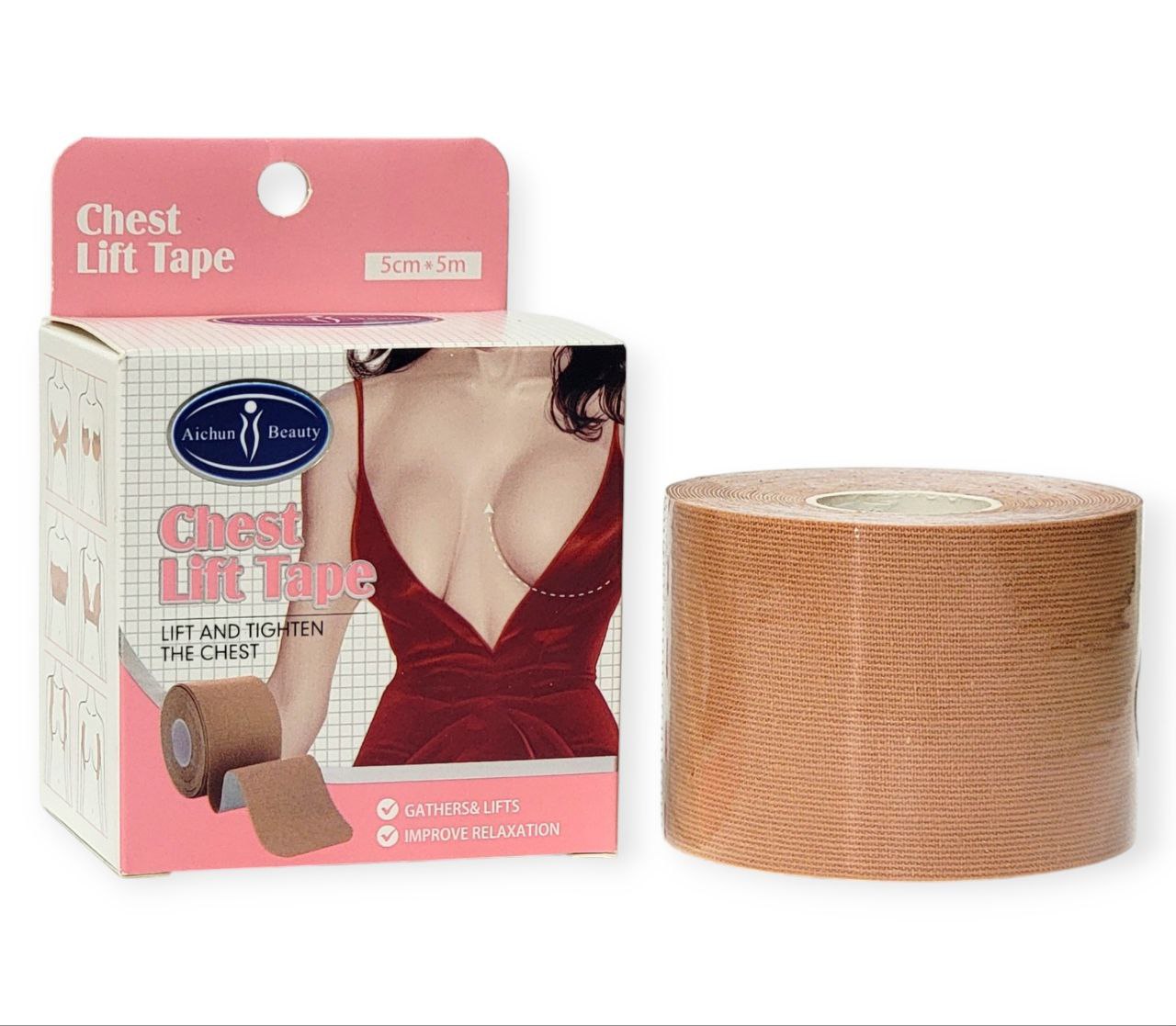 CINTA PARA LEVANTAR Y TENSAR EL PECHO, REUNE Y LEVANTA, ES COMODO, INVISIBLE, FACIL DE CORTAR, MEJORA LA FLACIDEZ, ES IMPERMEABLE RESISTENTE AL SUDOR AICHUN BEAUTY CHEST LIFT TAPE 5CMX5M