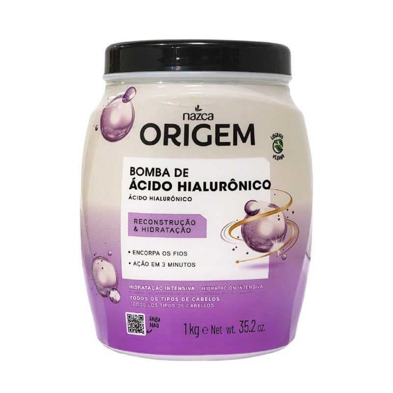 MASCARILLA PARA EL CABELLO BOMBA DE ACIDO HIALURONICO RECONTRUCTIVO E HIDRATANTE NAZCA ORIGEM 1KG