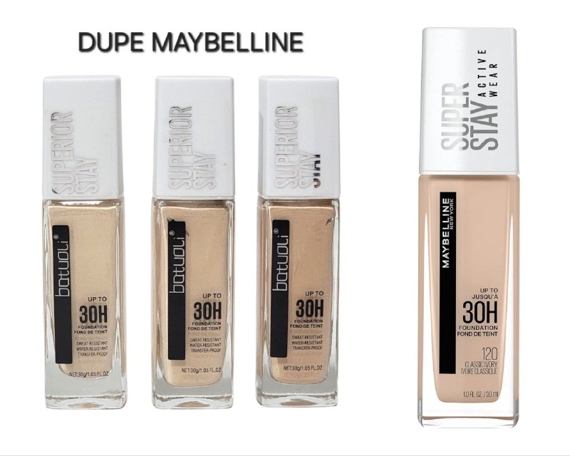 BASE LIQUIDA MATTE DE COBERTURA NATURAL CON CONTROL DE GRASA Y SPF30 BATUOLI 30G (DUPE DE MAYBELLINE)