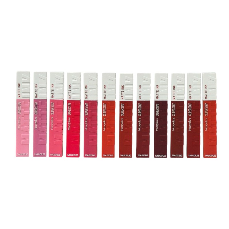SET DE BRILLO LABIAL COLOR SENSACIONAL DURADERO Y HERMOSO 12PCS MOCALLURE (DUPE DE MAYBELLINE)