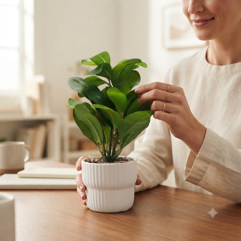 DECORACION PLANTA ARTIFICIAL DECORATIVA DE SOBREMESA COMPACTA ELEGANTE VARIAS MEDIDAS
