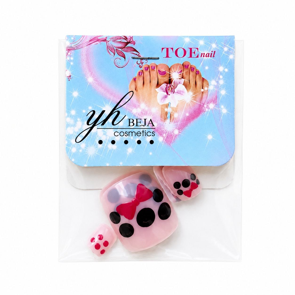 UÑAS POSTIZAS PARA PIES CON DISEÑOS YH BEJA COSMETICS