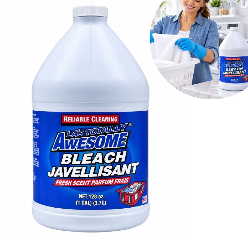 BLANQUEADOR LIQUIDO MULTIUSOS PARA ROPA, BLANQUEADOR, DESINFECTANTE Y LIMPIEADOR CON AROMA FRESCO LA'S TOTALLY 3.78L
