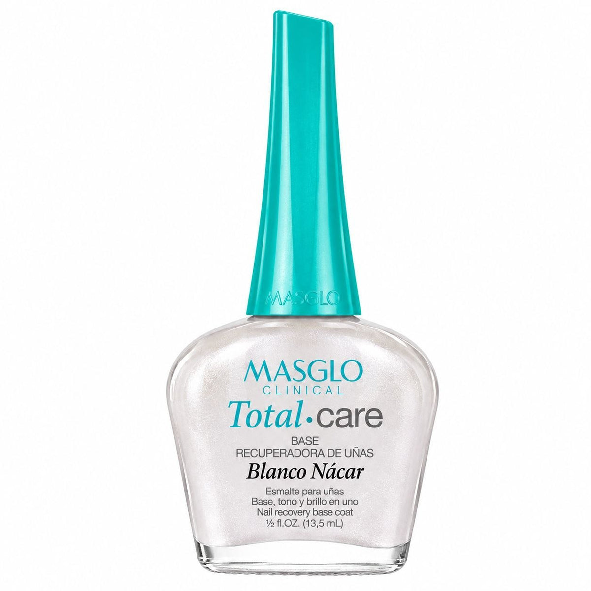 ESMALTE PARA UÑAS BASE RECUPERADORA DE UNAS CLINICAL TOTAL CARE BLANCO NACAR MASGLO 13.5ML