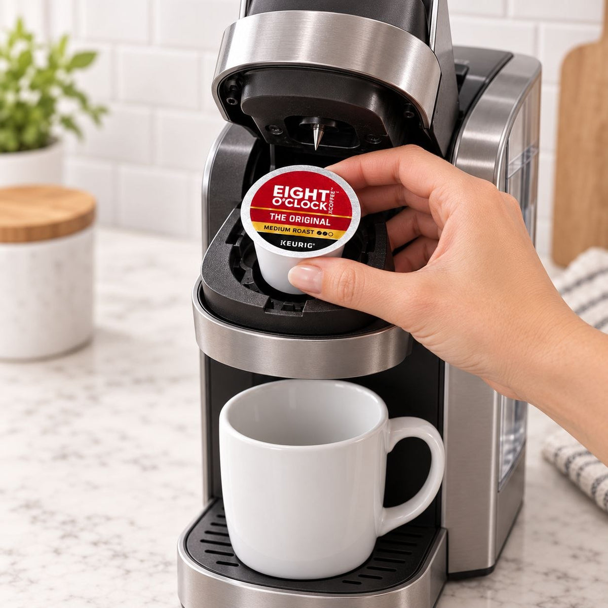 CAFÉ MOLIDO EN CÁPSULAS K-CUP EIGHT O'CLOCK 100% ARÁBICA TUESTE MEDIO KEURIG 237G
