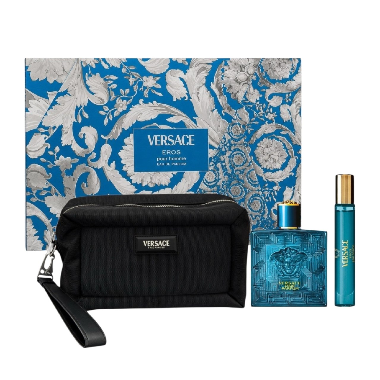 SET VERSACE EROS POUR HOMME EDP 100ML EDP 10ML BOLSO DE VIAJE (H)