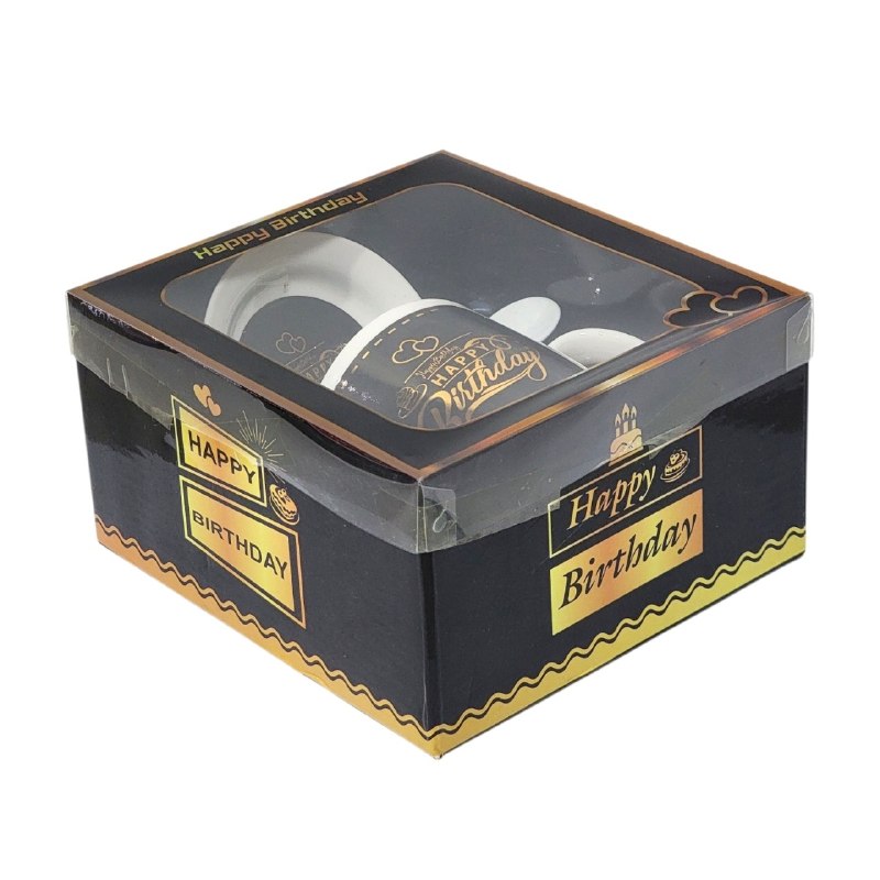 JUEGO DE TAZAS DE CERAMICA PARA REGALO CON PLATO Y CUCHARA ELEGANTES Y RESISTENTES