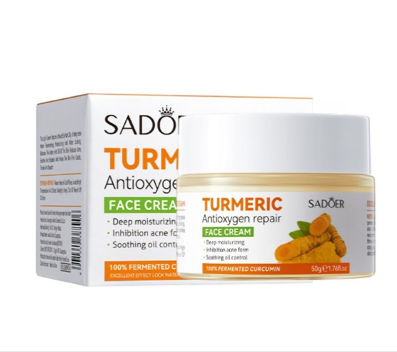 CREMA FACIAL HIDRATANTE Y REPARADORA ANTI-ACNE CON EXTRACTO DE CURCUMA SADOER 50G