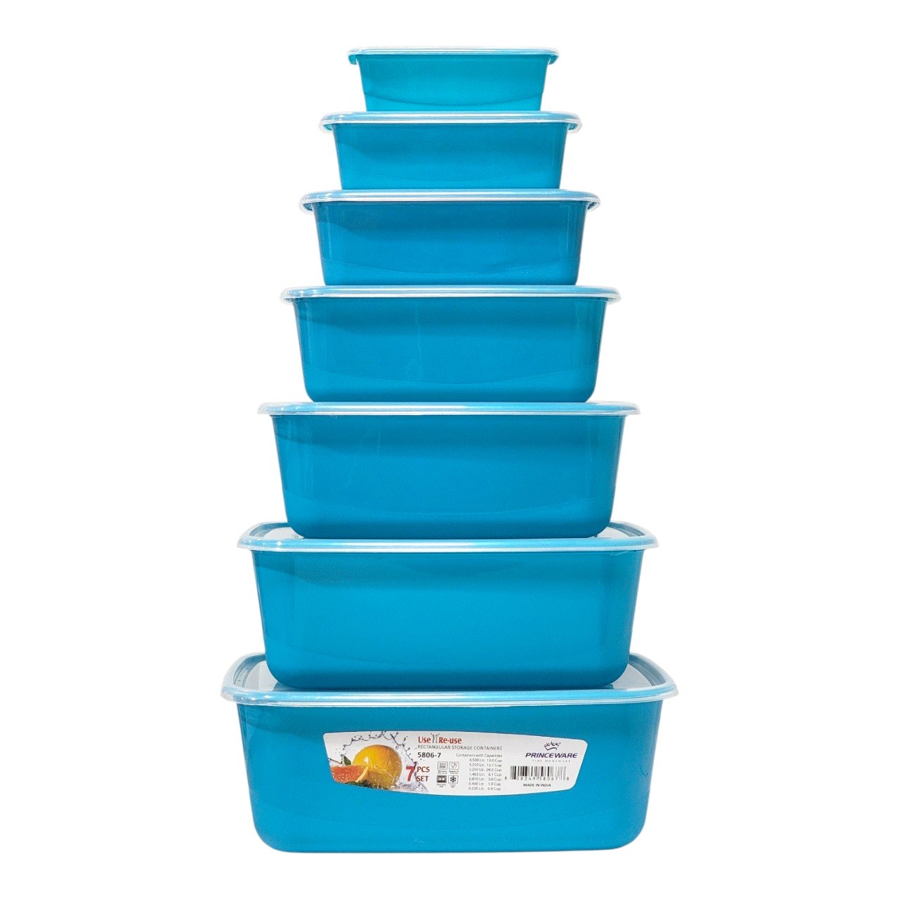 SET DE RECIPIENTES PANAS PARA ALIMENTOS HERMETICOS APILABLES 7PCS PRINCEWARE