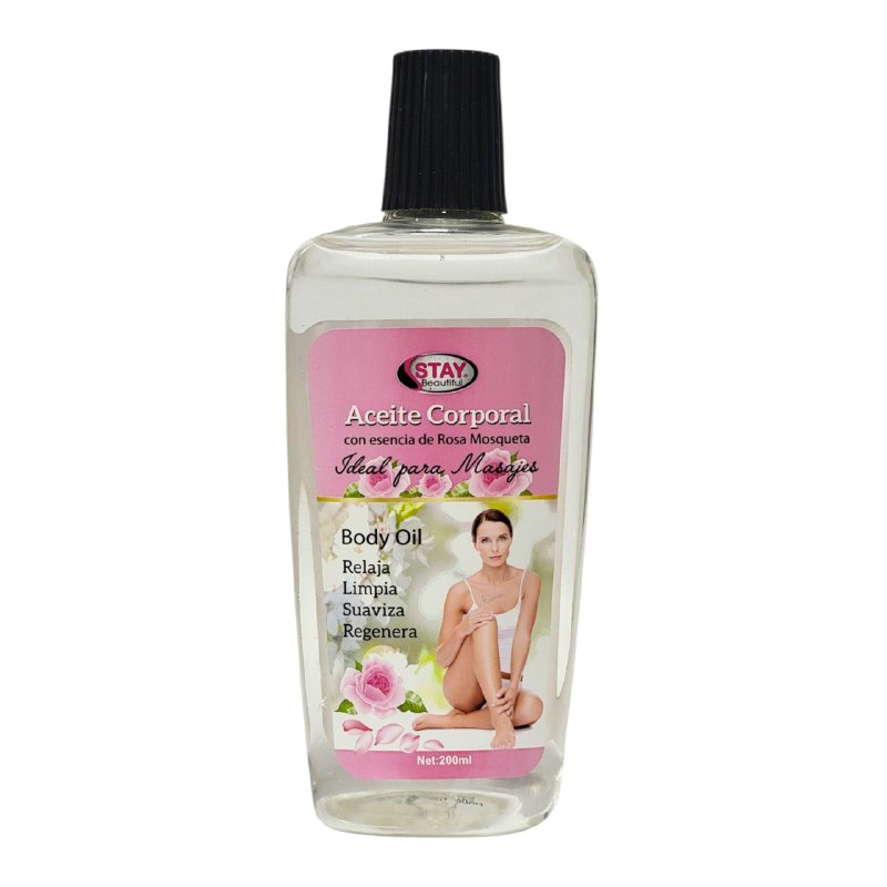 CREMA ACEITE CORPORAL CON ESENCIA DE ROSA MOSQUETA PARA MASAJES STAY BEAUTIFUL 200ML