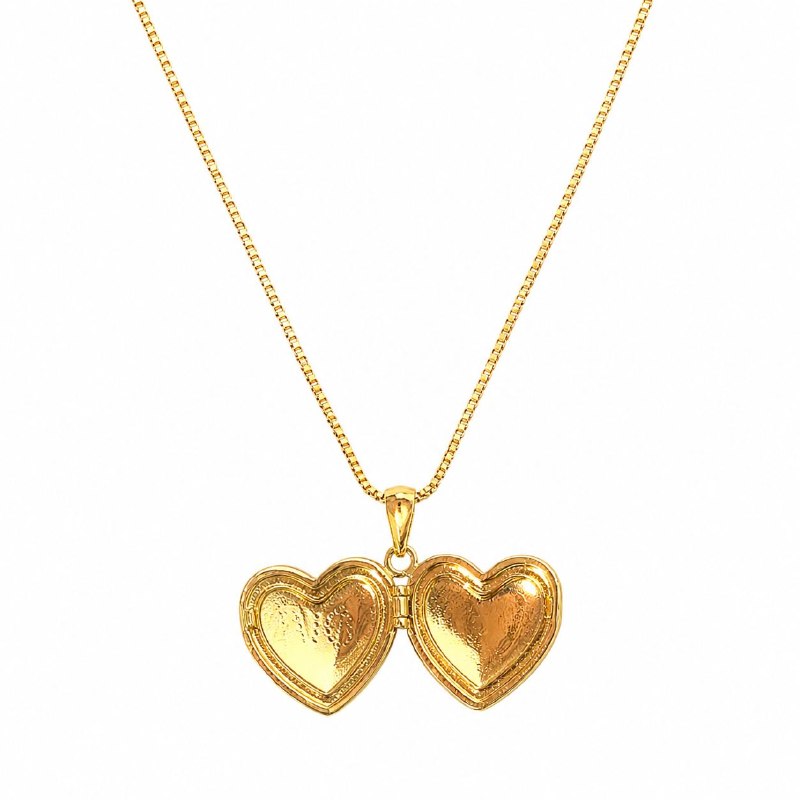 GARGANTILLA DE ENCHAPE PARA DAMA CON DISEÑO DE CORAZON AMOR 2CM