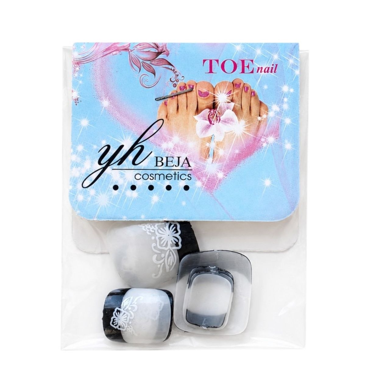 UÑAS POSTIZAS PARA PIES CON DISEÑOS YH BEJA COSMETICS