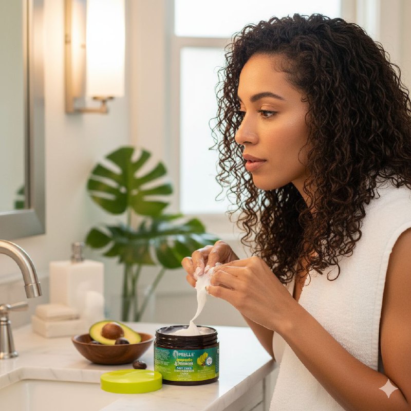 CREMA PARA PEINAR DEFINIDORA DE RIZOS ANTIFRIZZ DE AGUACATE Y ACEITE DE NUEZ MIELLE 340G