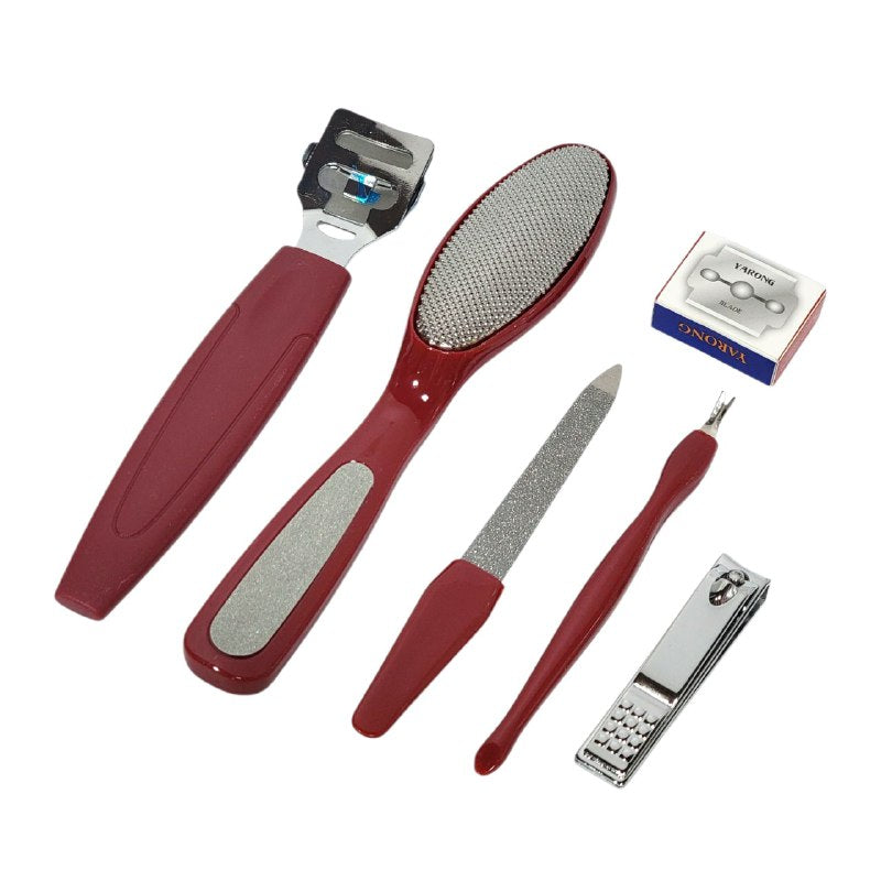 SET DE PEDICURA DE 6  PIEZAS PARA CUIDADO DE UÑAS Y PIES, ESTE KIT COMPLETO REUNE LAS HERRAMIENTAS ESENCIALES PARA MANTENER UÑAS Y PIES IMPECABLES 2 COLORES