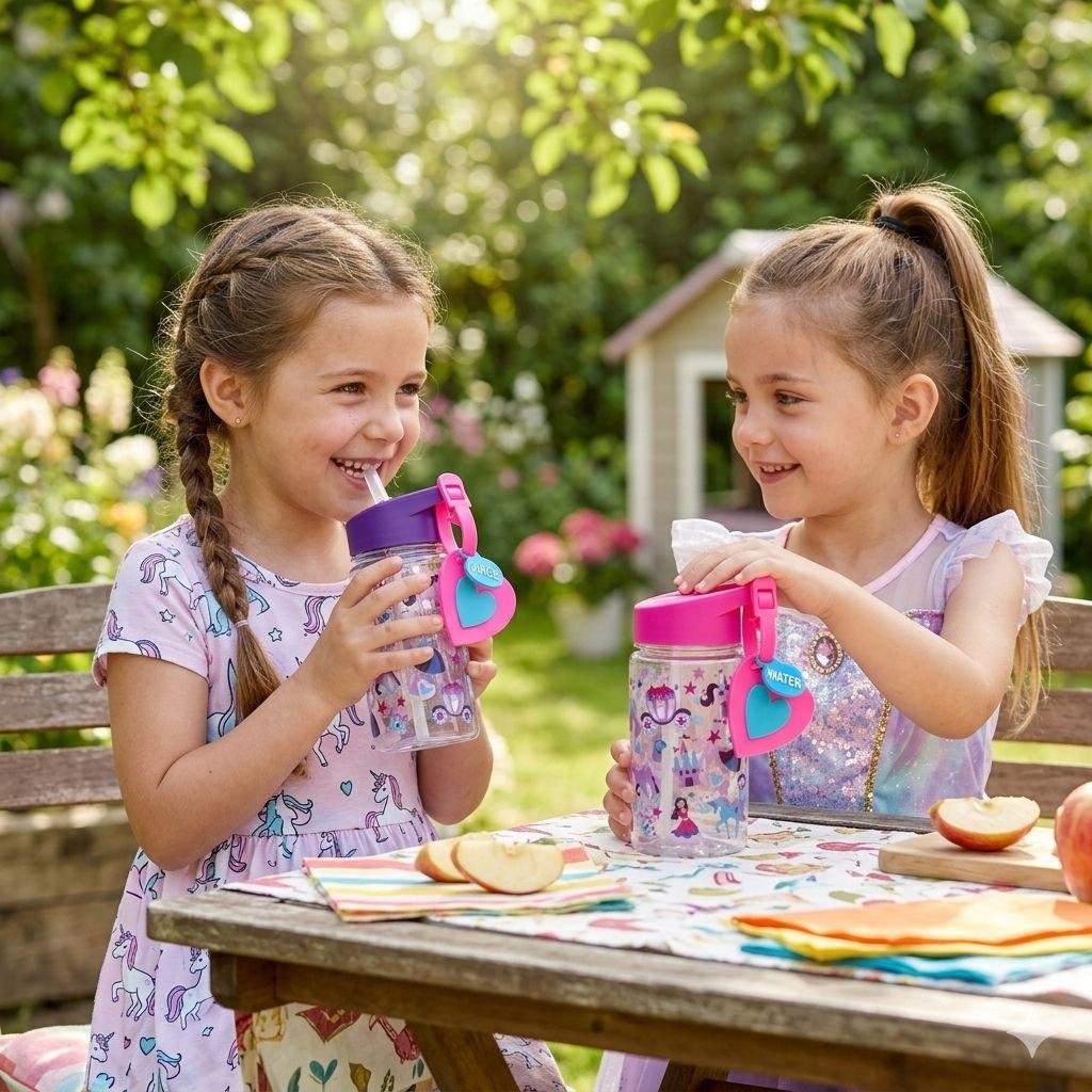 BOTE DE AGUA CON DISEÑO INFANTIL PRINCESAS LIFE ART