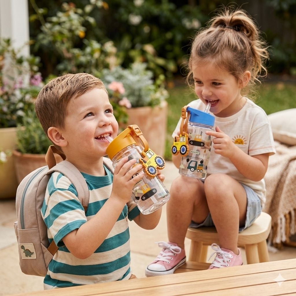 BOTE DE AGUA CON DISEÑO INFANTIL CAMION LIFE ART