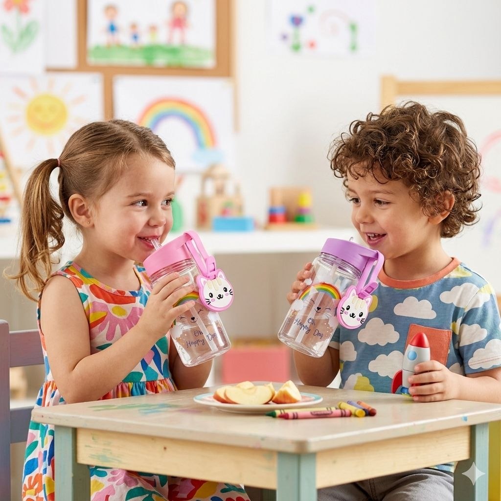 BOTE DE AGUA CON DISEÑO INFANTIL GATITO LIFE ART