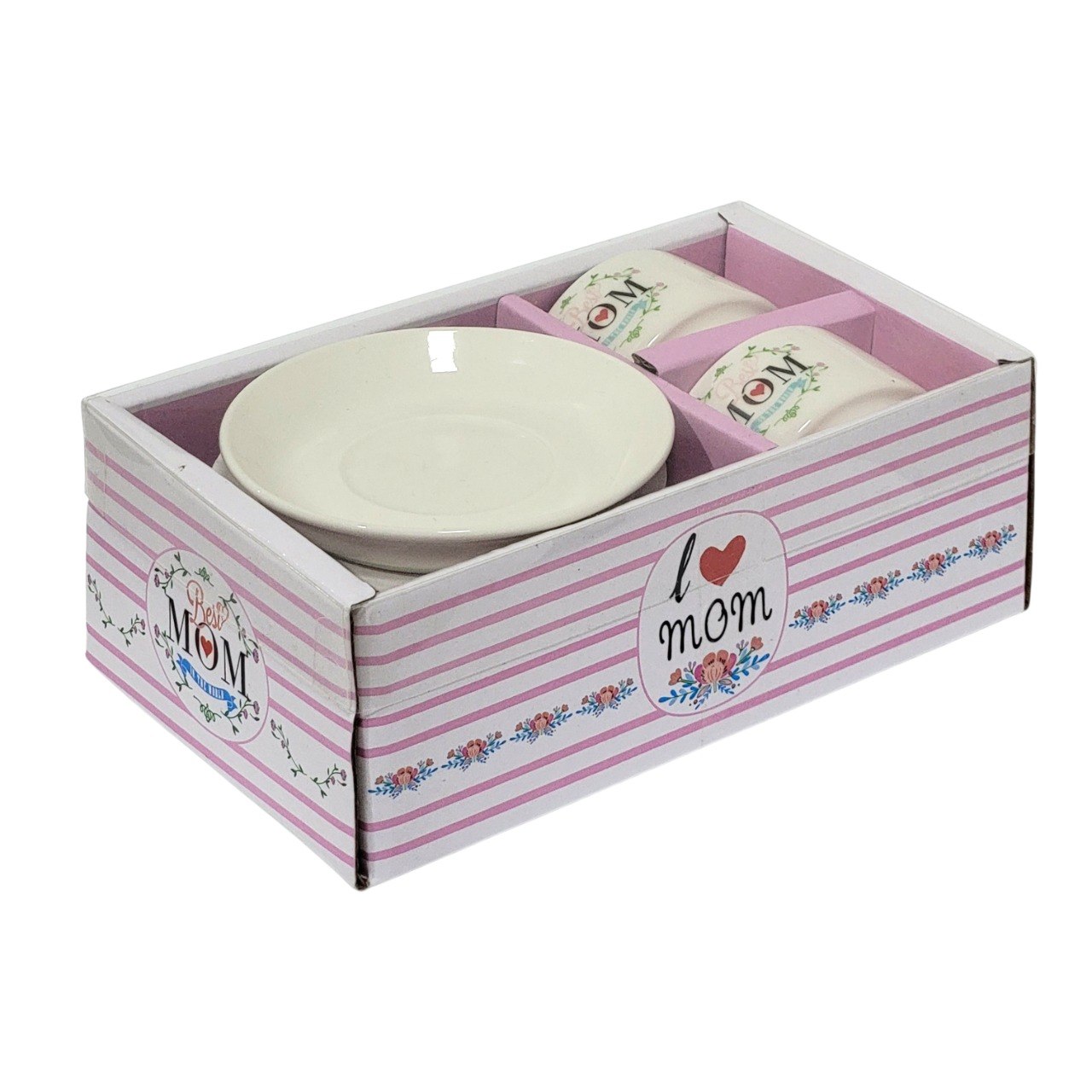 SET DE REGALO DE MINI TAZAS Y PLATOS PARA MAMÁ 4PCS BENELI HOME
