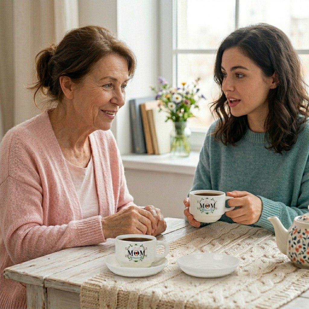 SET DE REGALO DE MINI TAZAS Y PLATOS PARA MAMÁ 4PCS BENELI HOME