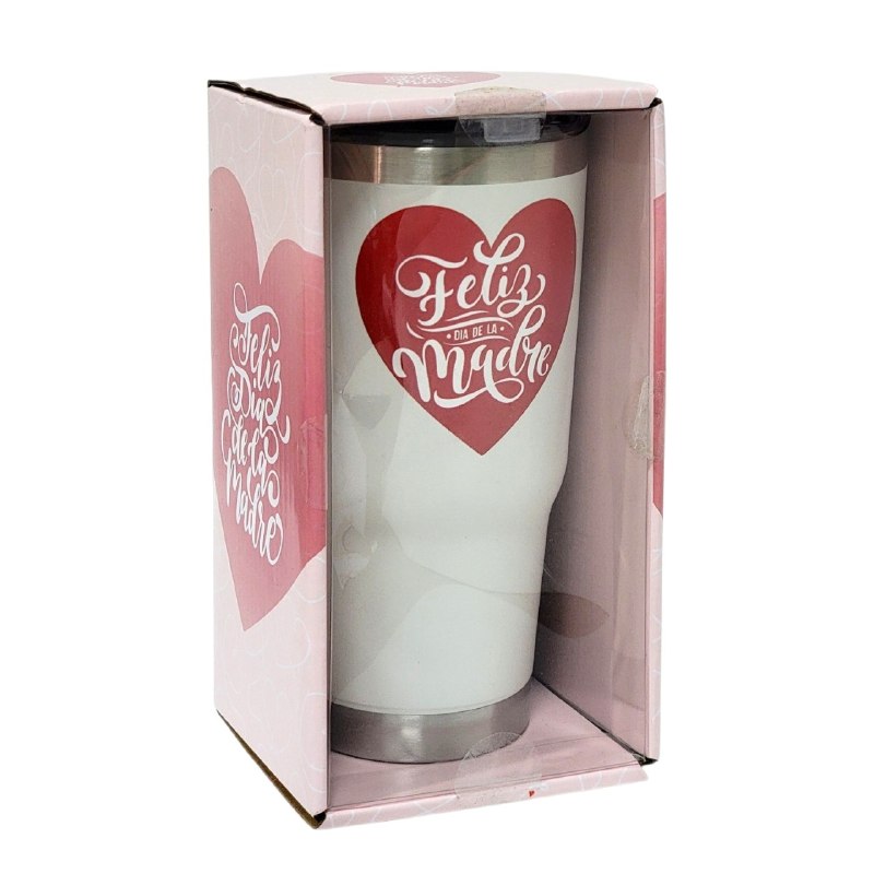 TERMO DE REGALO PARA DIA DE LA MADRE COLOR BLANCO LIFE ART 600ML