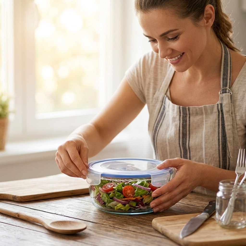 RECIPIENTE DE VIDRIO PARA ALMACENAR Y TRANSPORTAR COMIDAS DE FORMA PRÁCTICA Y SEGURA BENELI HOME 58OML