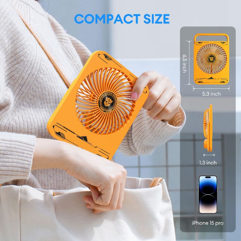 VENTILADOR DE ESCRITORIO PORTATIL CON TRES VELOCIDADES DE BUMBLEBEE TRANSFORMERS