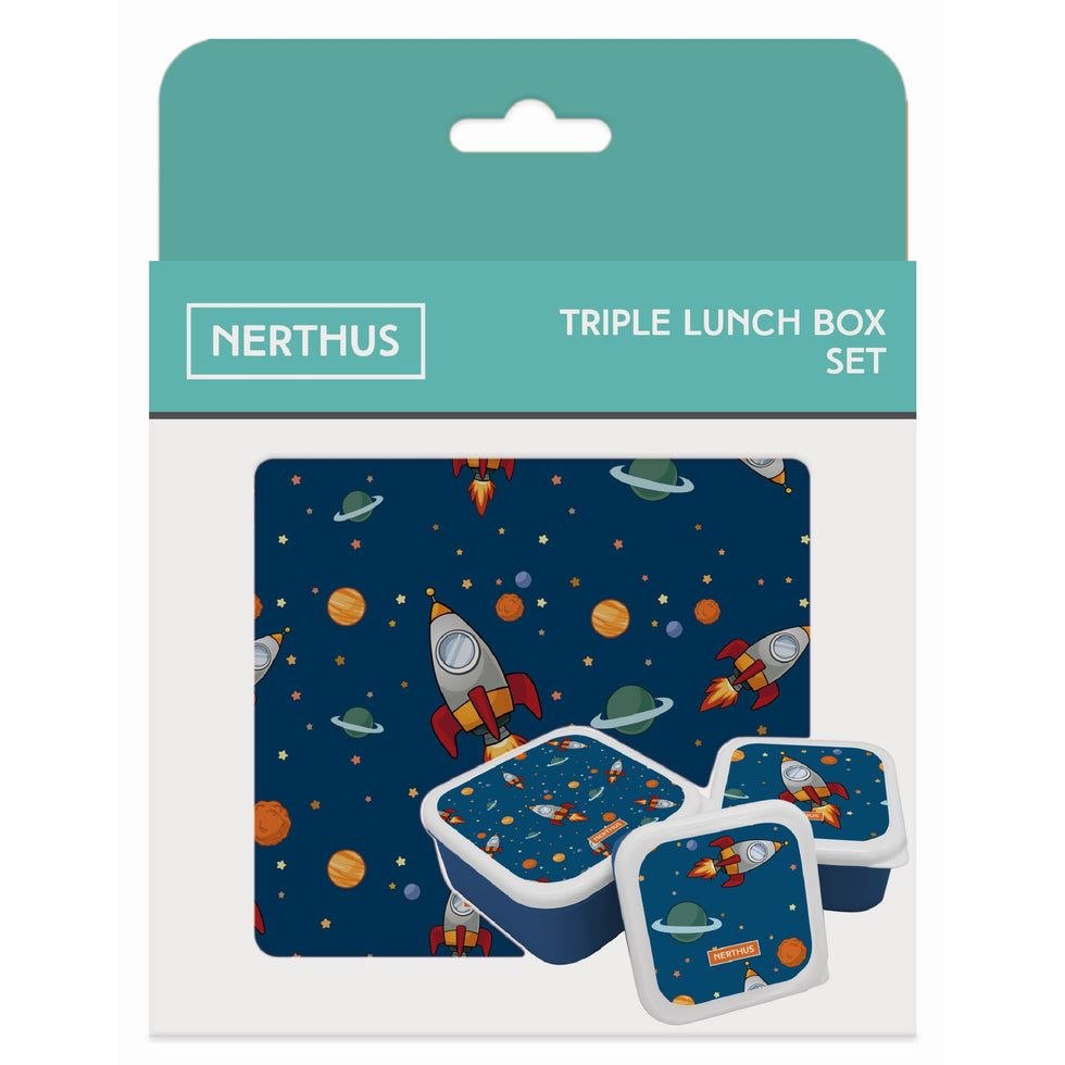 SET DE RECIPIENTES PANAS PARA ALIMENTOS HERMETICOS CON DISEÑO DE ESPACIO 3PCS NERTHUS
