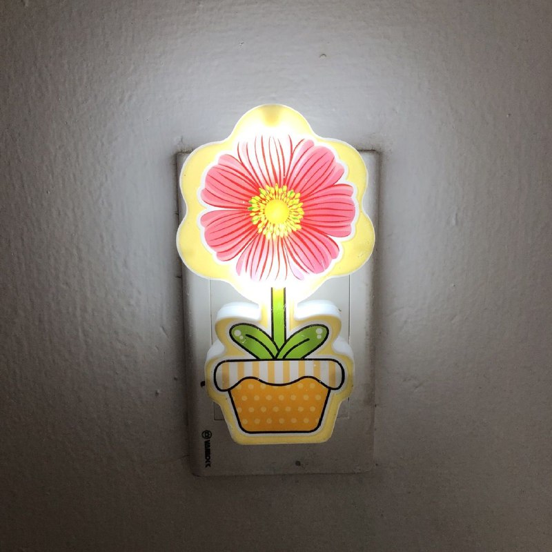 LUZ LED DE NOCHE, TEMATICA DE FLORES PARA NIÑAS, ILUMINACION DE DORMITORIO 3 COLORES LED NIGHT LIGHT